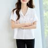 Summer Short-sleeved Shirt Women's New Commuter Korean Version Loose Cotton Top