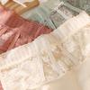 High Waist Satin Retro All-match Hollow Lace Splicing Pure Cotton Silk Antibacterial Crotch Large Size Women's Briefs