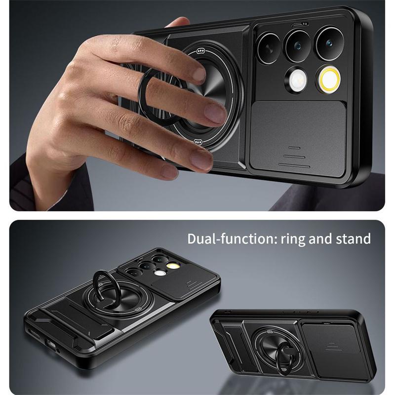 For Realme 15X C85 Pro Case Camera Protection Upright Stand 360° Ring Magnetic Case All-around Shockproof Cover For Realme C85 Pro Phone casing