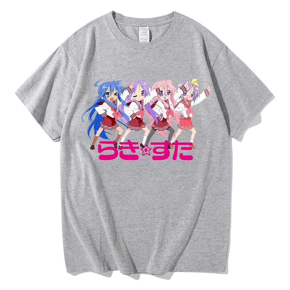 Anime Lucky Star Konata T Shirt Cartoon Men women Aesthetic Vintage Car Tshirt Unisex Manga Print Oversize Tops Shirt