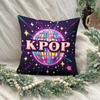 K Pop Concert Square Printed Pillowcase, Zip Closure, Machine Washable For Outdoor Camping Beach Sofa Chair Decor, No Pillow Cor