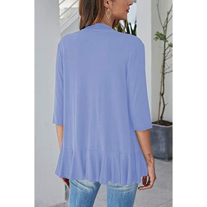 Женская мода повседневная однотонная принтованная куртка и пальто с длинным рукавом и рукавами 3/4 на осень-зиму