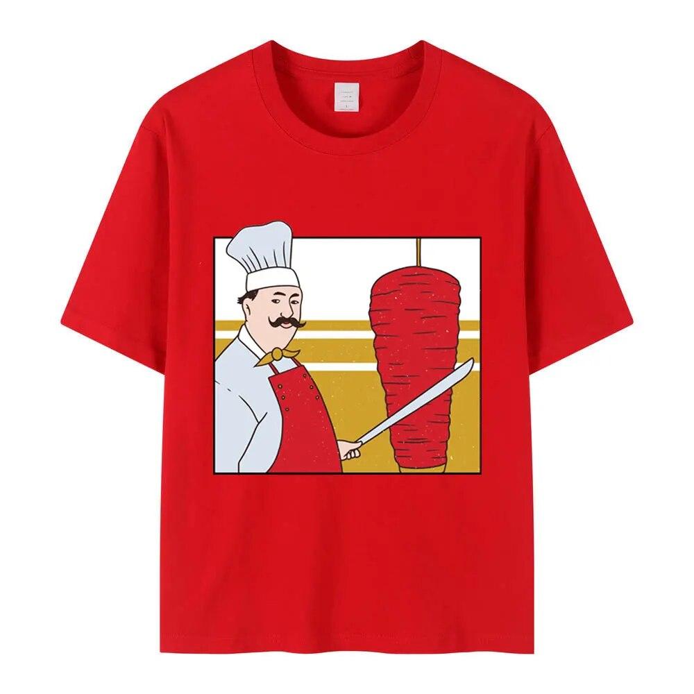 Лидер продаж, забавная футболка с принтом донер-кебаба, унисекс, уличная мода, футболка большого размера, женская футболка унисекс в стиле хип-хоп, футболки из чистого хлопка в стиле Харадзюку