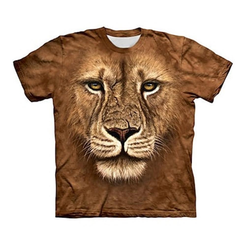 Летняя мужская футболка с 3d короткими рукавами, верхний пуловер «Король леса, лев», одежда в стиле Харадзюку, уличная повседневная винтажная футболка
