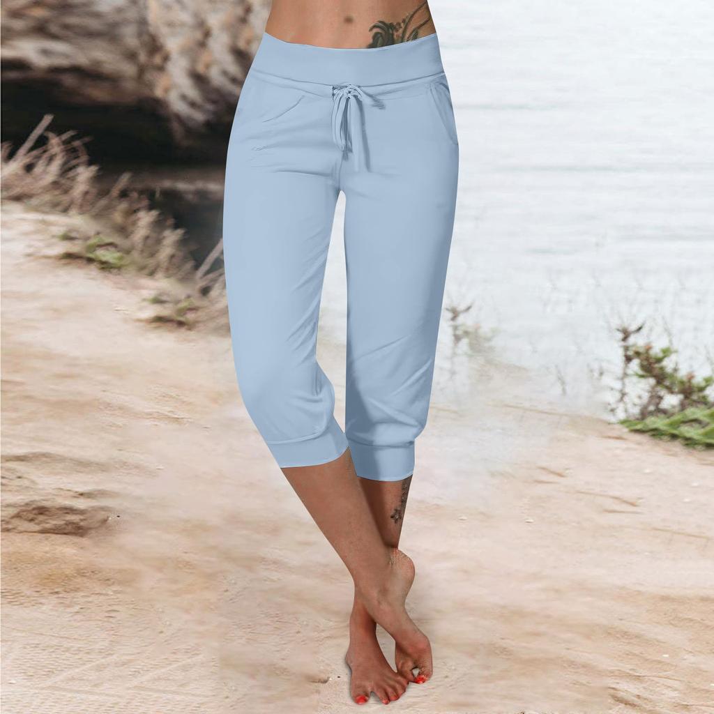 Брюки для женщин, укороченные шорты для женщин, летние новые повседневные эластичные модные повседневные брюки