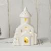 Керамический Снежный Дом Светодиодный Декор Скандинавская Рождественская Деревня Настольная Лампа Креативное Праздничное Украшение для Каминной Полки и Полки