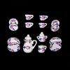 Kettle Dollhouse Miniature Tea Set Ceramic Miniature Porcelain Tea Cup Set  Dollhouse Ornament