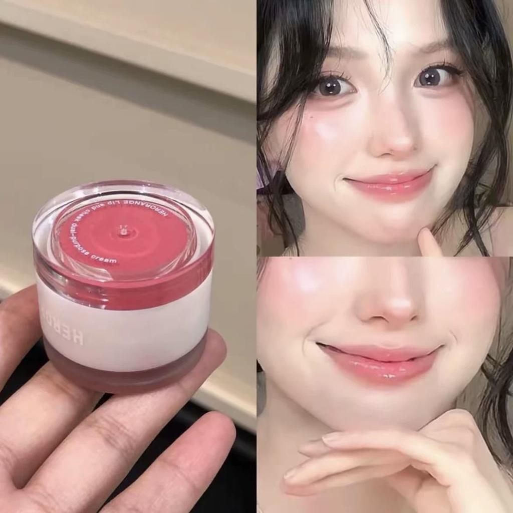 It Can Handle Both Matte and Glossy Finishes! Dual-Texture Multi-Use Blush Cream in Juicy Peach Tea Brown with Low Saturation for Autumn and Winter