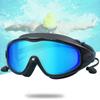 Adult Silicone Waterproof Swimming Glasses Plating Clear Anti-Fog Large Frame Diving Goggles Swim Sports Eyewear with Earplug
