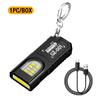 LED Keychain Flashlight Type C Rechargeable 550LM Portable Mini Torch Pocket Lantern Flood Work Light With Magnet For Emergency
