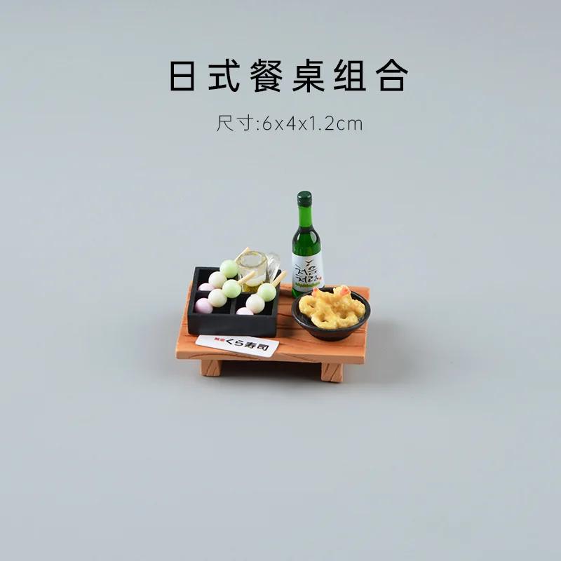 ZAKKA Милый Мультяшный Чайный Кот Украшение Смоляные Фигурки Поделки Кукольный Домик Суши Упаковка Миниатюрный Декор Дома Настольные Аксессуары Подарок