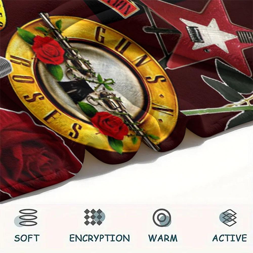 Guns N' Roses Rock band printing Flannel Blanket Bedroom Sofa Camping Warm blanket Gifts for family and friends-MJ002