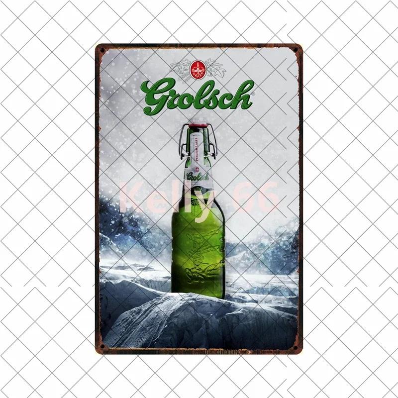 [Kelly66] Grolsch Herfst Bok Ледяное Пиво Здесь Металлическая Табличка Декор Дома Картина Размер 20*30 СМ Dy221
