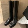 Женские ботфорты Женские повседневные плюшевые сапоги до колена Дизайнерский бренд Молния Женские кожаные длинные сапоги Белые Женские туфли 2025