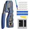 ZoeRax Комплект инструментов для обжима RJ45 CAT6 CAT5E Проходной обжимной инструмент для Ethernet-кабеля Cat5e Cat6 8P8C Модульные разъемы(Батарея в комплект не входит)
