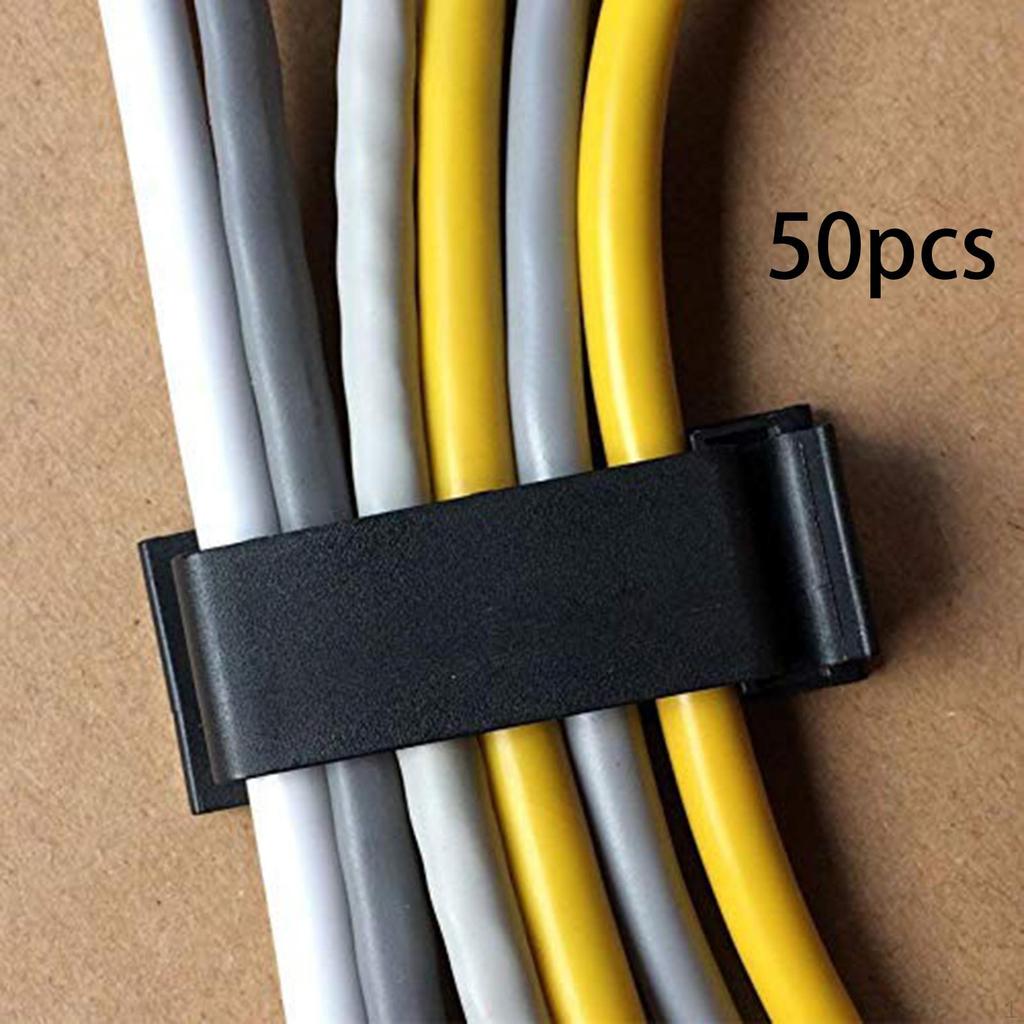 50 Pieces Cable Clips Management for under Desk Wear Resistant Wall Wire Holders TV