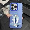 Чехол для телефона D-Dramatical M-Murder Аоба Серагаки для iPhone 16,15,14,13,12,11,Pro,Max,Plus,Mini,XS Противоударный Синий Матовый Бампер
