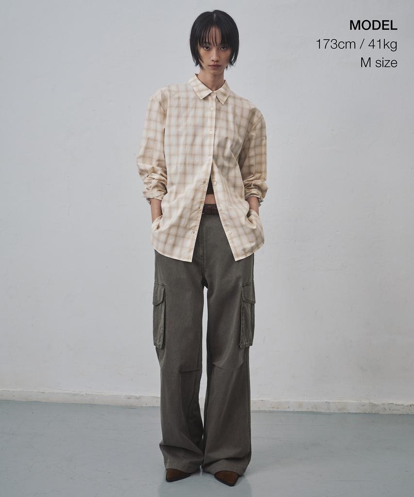 MUSINSA STANDARD WOMAN Women'S Relaxed Plaid Check Shirt [Beige]