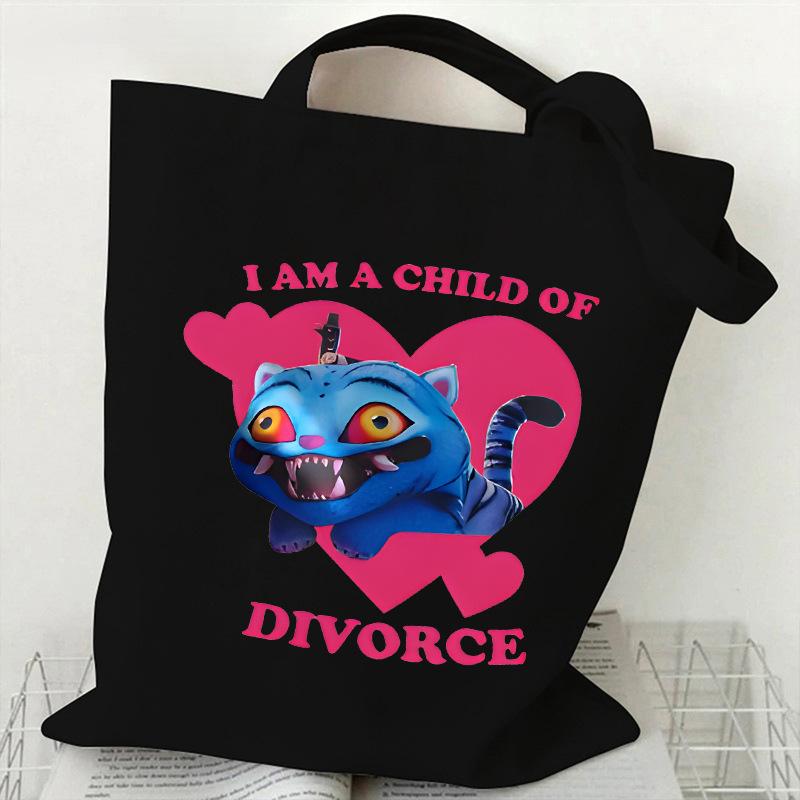 KPOP Группа Охотников на Демонов Холщовая сумка с принтом тигра Сумка через плечо для студентов Повседневная сумка-тоут для покупок