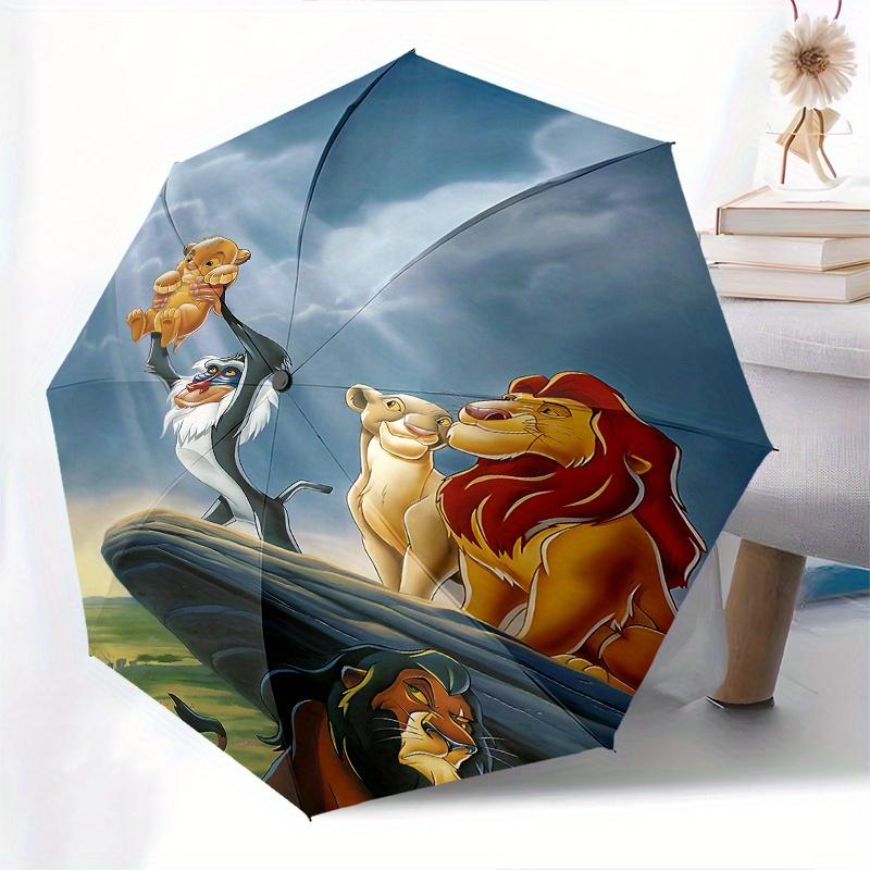 1 Auto Open Lion King, Simba Themed Colorful 8-rib Portable Umbrella for Men and Women, A Compact Commuting Companion Suitable for Daily Dri
