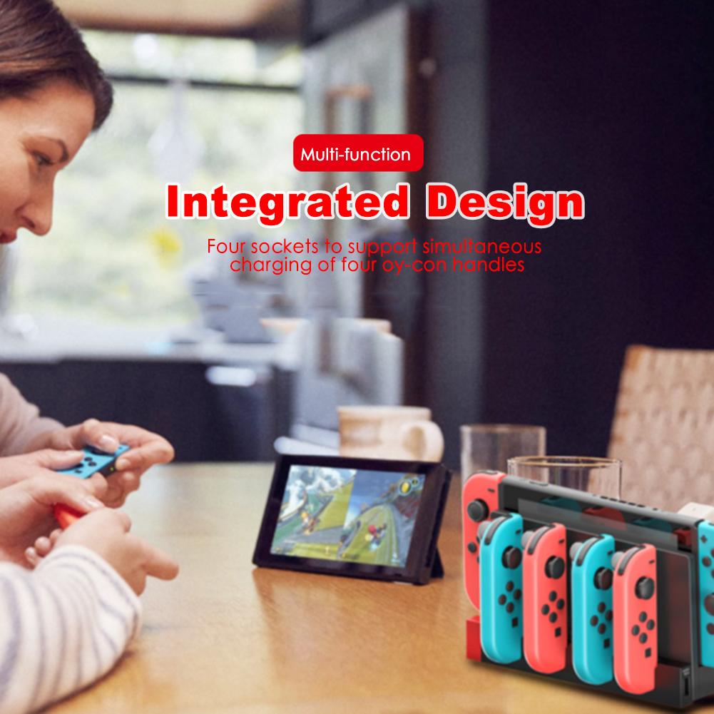 Зарядная станция 4 в 1 для контроллеров Nintendo Switch Joy-Con