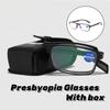 Очки для пресбиопии с защитой от синего света Новые складные очки для чтения HD Портативные для мужчин среднего и пожилого возраста Очки для дальнозоркости