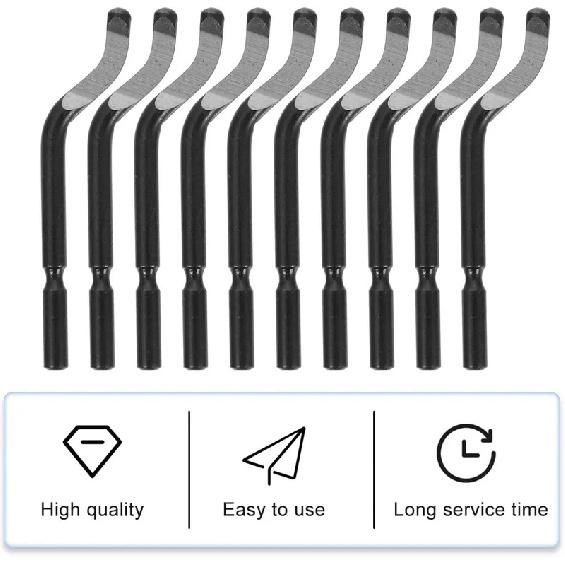Deburring Tool Set with 11pcs High Speed Steel Swivel Blades Burr Removal Tool for Metal Resin PVC Pipes Copper Plastic Aluminum