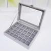 Earring Box Dust-proof Divided Grids Furry Surface Ring Bracelet Display Organizer for Home