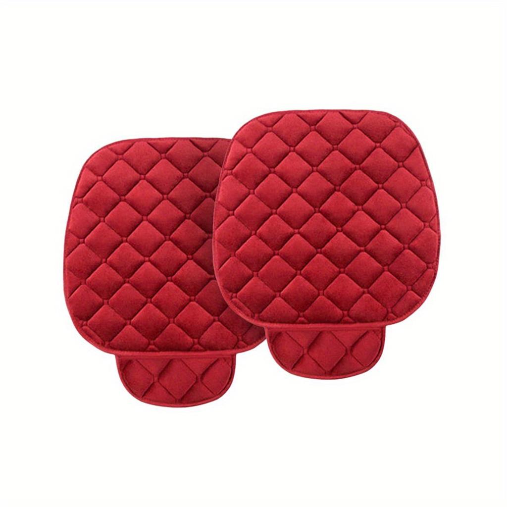 2 шт. Стеганые плюшевые чехлы на автомобильные сиденья - Подходят, Нескользящие и дышащие подушки с регулируемыми ремнями для повышенного комфорта и поддержки в большинстве автомобилей