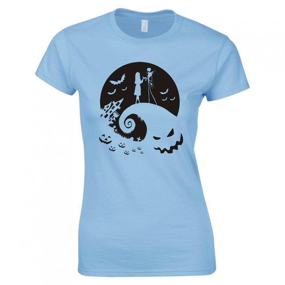 Inspired By The Nightmare Before Christmas Moon Silhouette Skinny Fit Tshirt