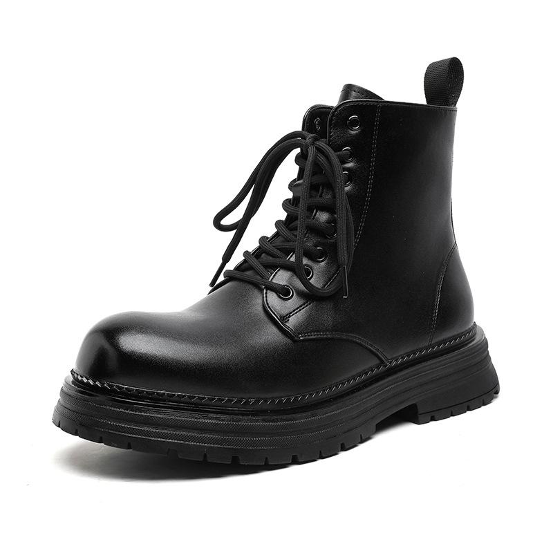 Ботинки Martin мужские в британском стиле с высоким берцем, зимние бархатные кожаные туфли средней высоты, ботинки Chelsea Tooling 22712-R