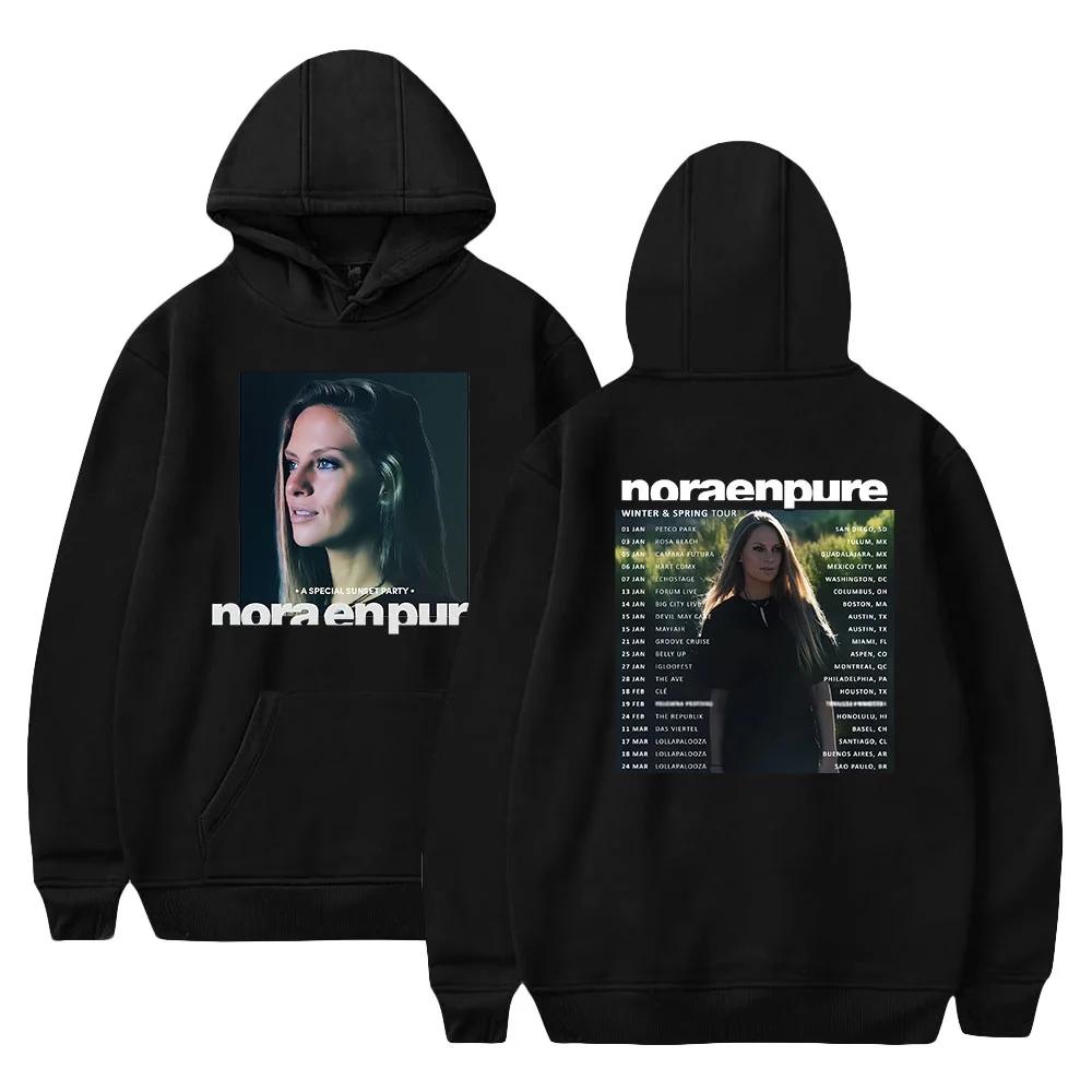 Худи Nora En Pure Tour Унисекс Повседневная Мода для Поездок Принт Свитшот