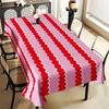Vibrant Red And Pink Striped Rectangular Polyester Tablecloth Colorful Kitchen Dining Table Decor Cloth