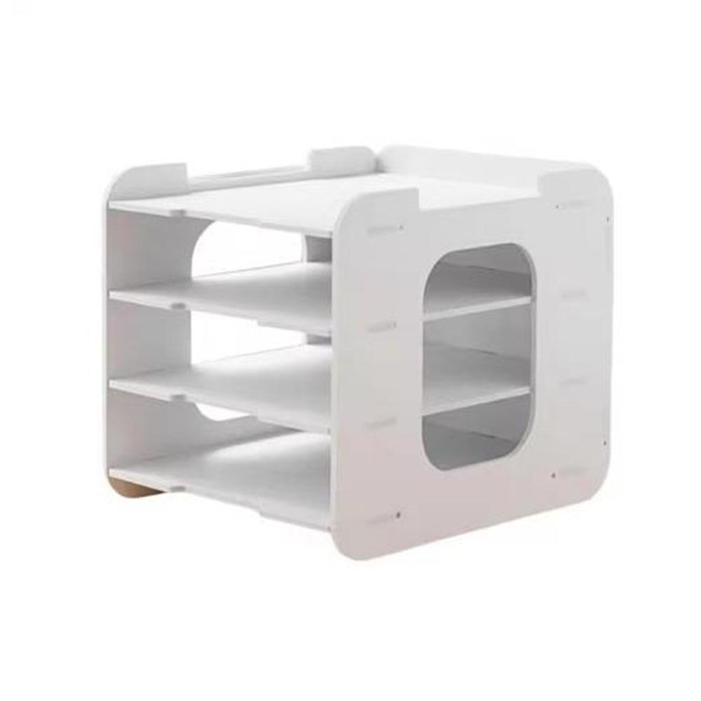 Creative PVC Multi-layer File Storage Rack Space Saving Easy Assembly Table File Rack Large Capacity File Holder Office