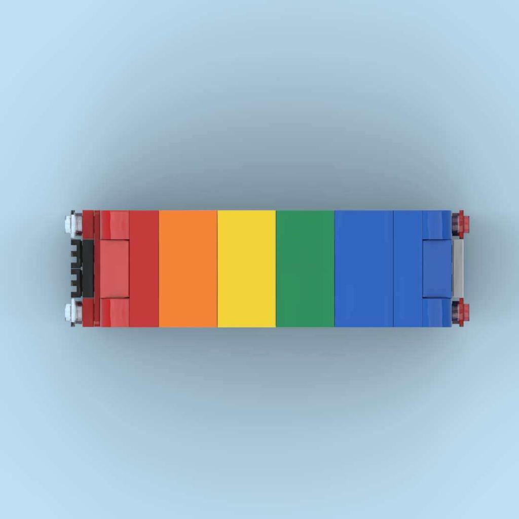 Конструктор MOC Радужный Двухэтажный Автобус, Образовательная Модель для Сборки для Детей, Идеальный Праздничный Подарок, Развивает Креативность