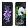 Panda Baby, Giant Panda Family Phone Case For Samsung Z Flip 7 6 5G Galaxy Z Flip 5 4 3 Black Hard Cell Cover Luxury PC Shell C