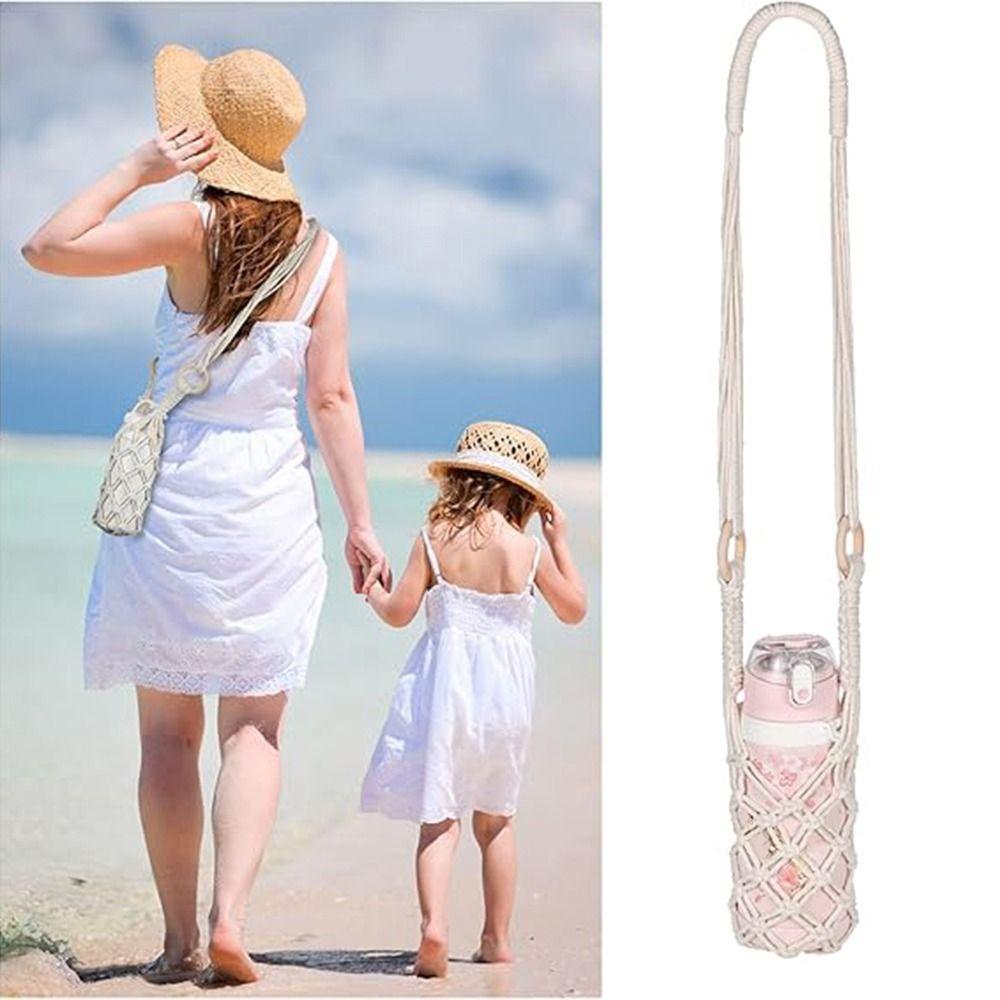 Hollow Out Hanging Bottle Net Bag Bohemian Coffee Cup Holder Wine Accessories