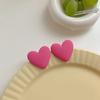 Fashion Creative Trendy Temperament Acrylic Vintage Heart Stud Earring 925 Sterling Silver