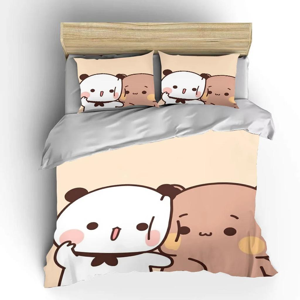 Bubu Dudu мультфильм милый медведь кавайный рождественский подарок King Twin двуспальный детский комплект постельного белья микрофибра или полиэстер пододеяльник комплект