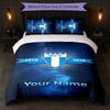 Malmö FF Custom Name Text Bedding Set 1 Duvet Cover+2 Pillowcases Soccer Logo Personalized Gift For Special Occasion Bedroom Decor