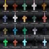 6mm Natural Crystal Agate Cross Pendant, Woven Beaded Gemstone Charm for DIY Jewelry Making