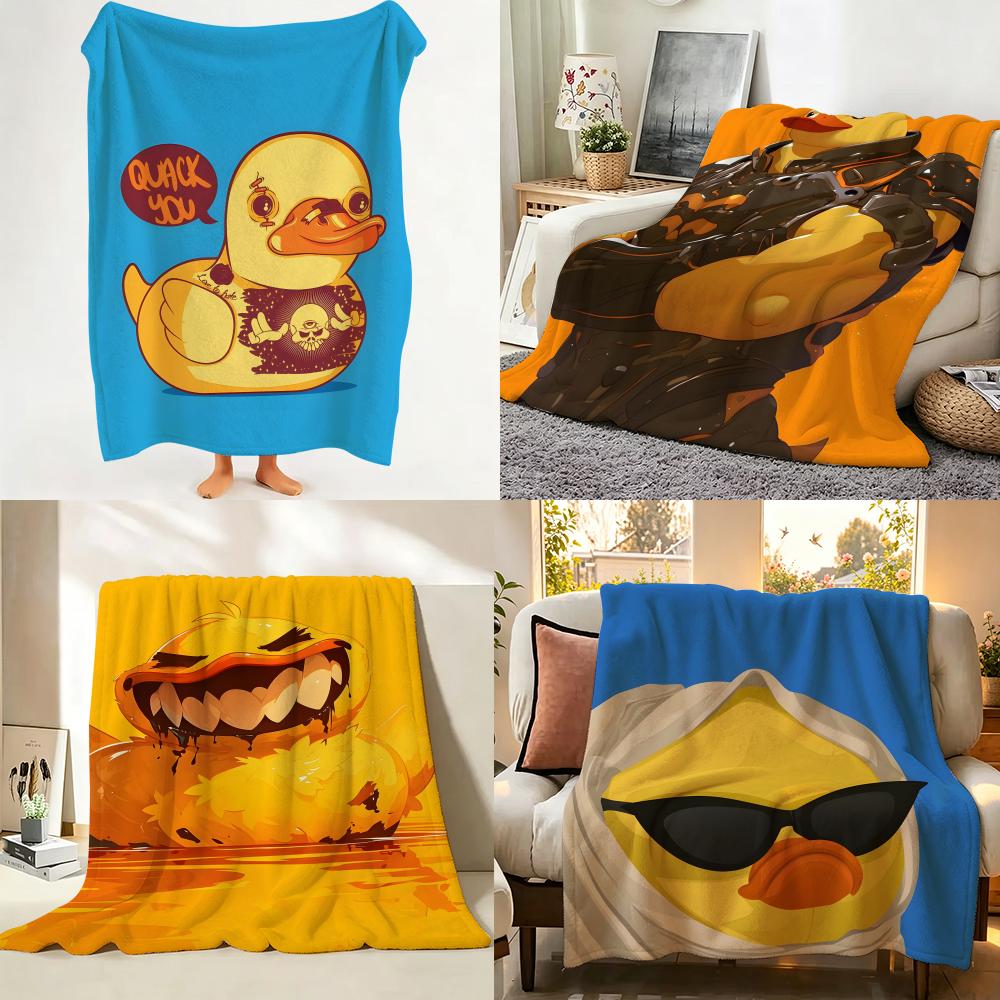 toy E Evil Y Yellow D Duck Throw Flannel Throw Blanket Suitable for Sofa Living Room Bedroom