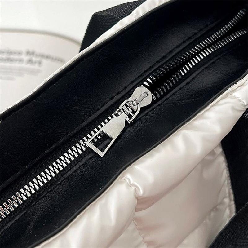 Модная нейлоновая стеганая сумка с мягкой подкладкой для женщин, сумка через плечо из космического хлопка, мягкая пушистая сумочка, женский шоппер, сумка под мышку KTY