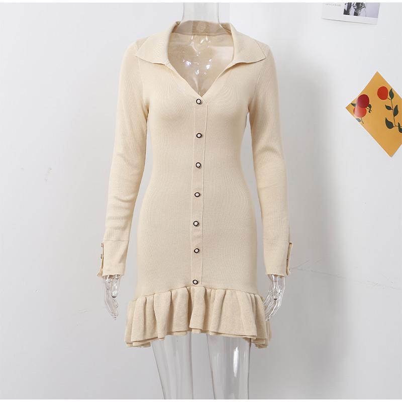 Элегантное трикотажное мини-платье с оборками, женское пэчворк, длинный рукав, V-образный вырез, бант, открытая спина, однобортное платье, женское вечернее платье