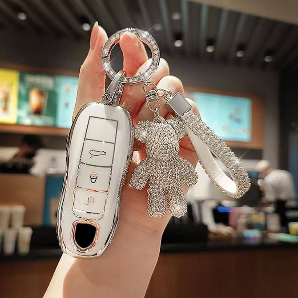 TPU Car Key Case Cover Protector Shell Fob For Porsche Macan Cayenne Boxster 958 911 Lepin 996 Panamera 997 944 924 718 971 9YA