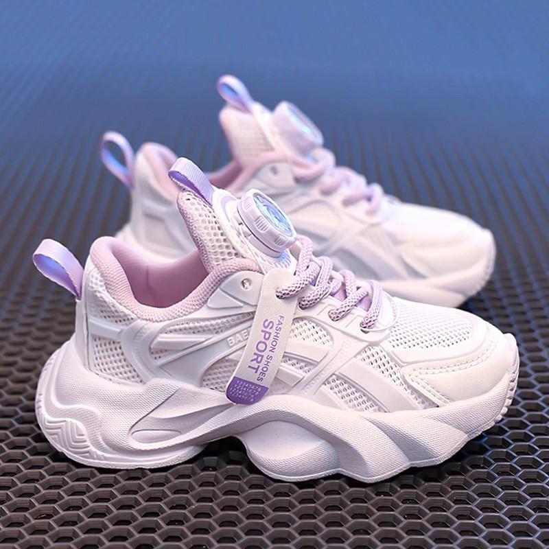 Youth style shoes Girls Lightweight Breathable Mesh Sneakers Kids Winter Outdoor Walking Running Shoes