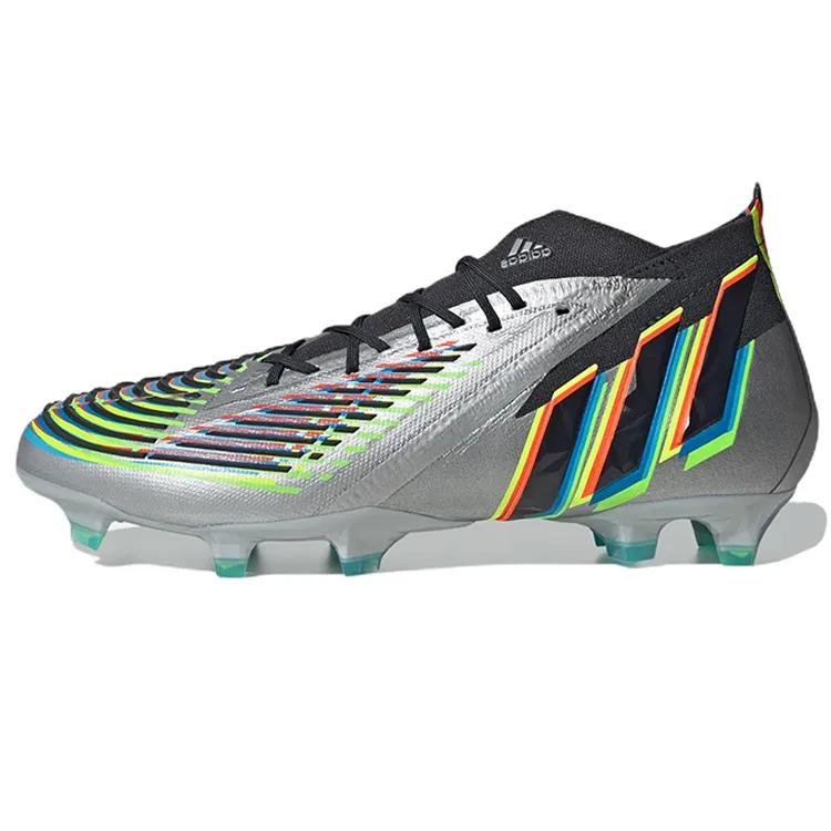 Adidas Predator Edge.1 FG 'Silver Metallic Black' (Unisex) Silver Metallic / Core Black / Team Solar Green Soccer Shoes HR1573