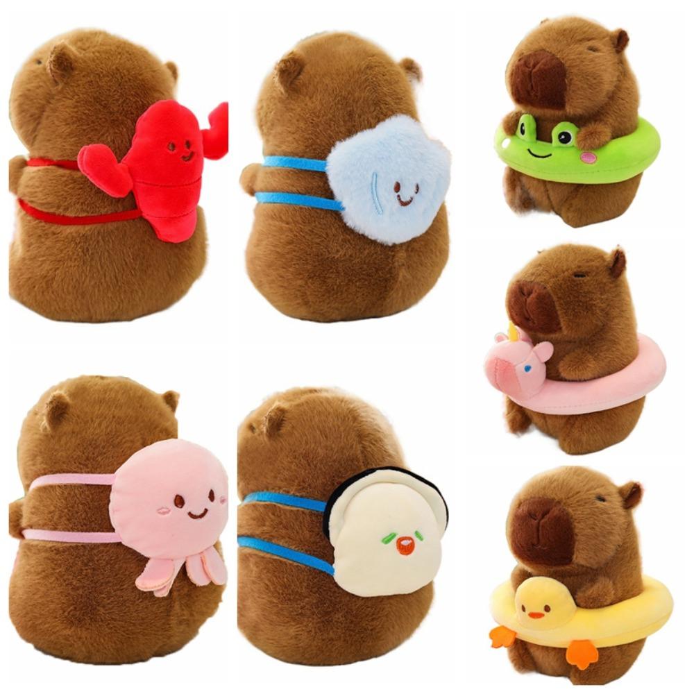 Animal Simulation Capybara Toy With Backpack Stuffed Capybara Doll  Christmas