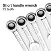 1Pcs 72-tooth Short Handle Wrench CRV Quick Open Reversible Combination Stubby Spanner Auto Repair Tools 8-19mm