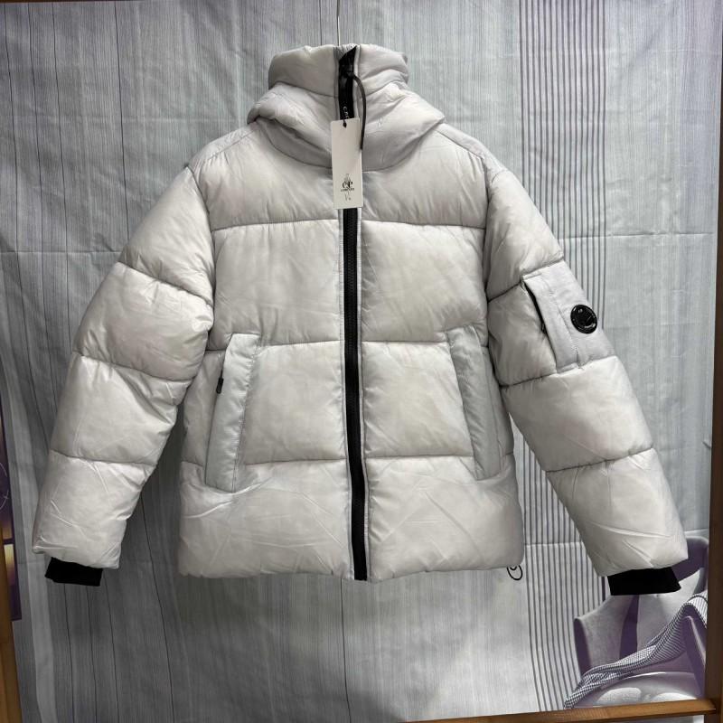 Mens Cotton Puffer Jacket With Patch Badge Hooded Loose Fit Streetwear Outdoor Winter Coat